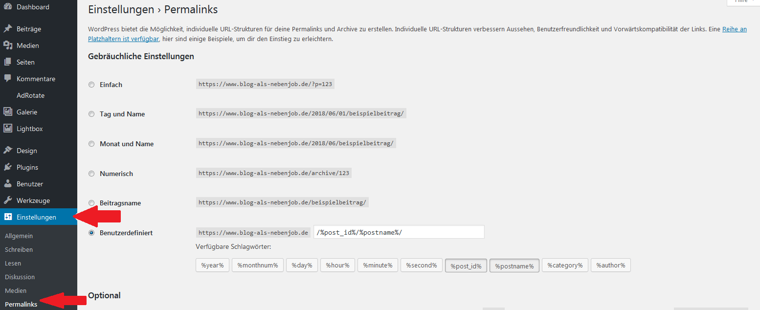 Blog Traffic erhöhen - Mehr Besucher & Ranking verbessern - Permalinks in WordPress