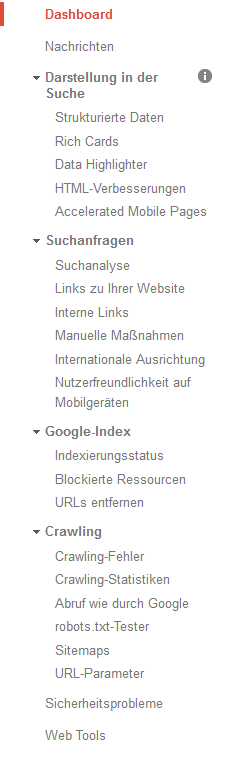 Google Search Console - Dashboard