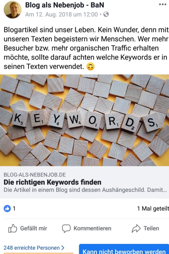 Organische Reichweite auf Facebook - Facebook Marketing Tipps - Erreichte Personen August 2018