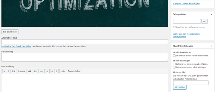 WordPress Bild alt discription