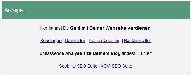 Anzeige im Newsletter kenntlich gemacht