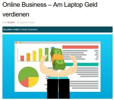 Werbelinks kenntlich machen - Beispiel bezahlte Artikel im Text