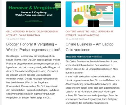 Werbelinks kenntlich machen - Beispiel bezahlte Artikel