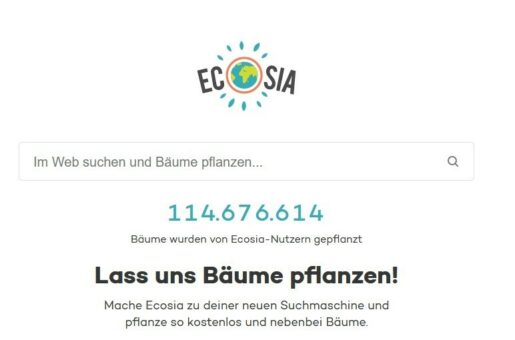 Ecosia Lass uns Bäume pflanzen