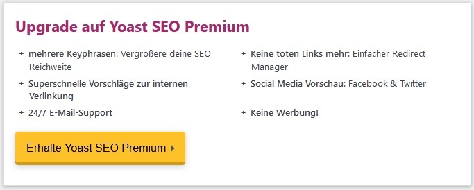 Yoast SEO Premium Funktionen