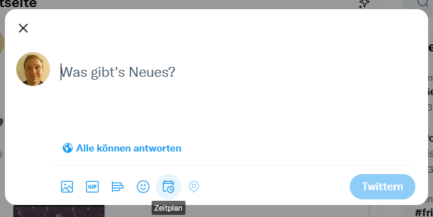 Tweet im Voraus planen