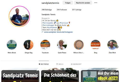 Sandplatz Tennis auf Instagram