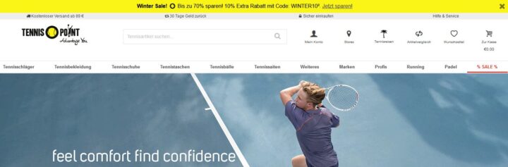 Tennis-Point Webseite